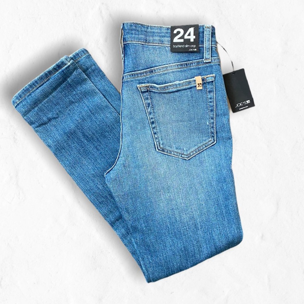 Joe's Jeans Distressed Slim Boyfriend Crop Jean 24 - Picture 3 of 11
